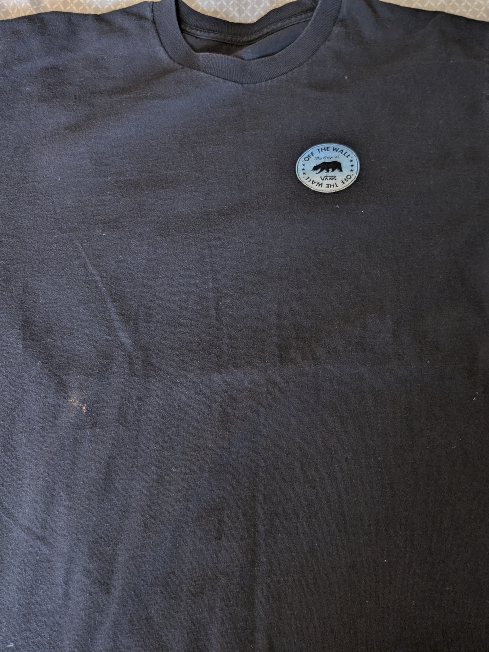 Vans Black Crewneck Tee with Subtle Embossed Logo